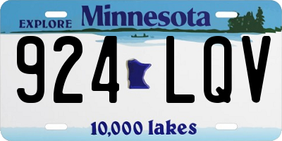 MN license plate 924LQV