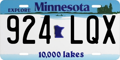 MN license plate 924LQX