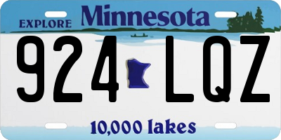 MN license plate 924LQZ