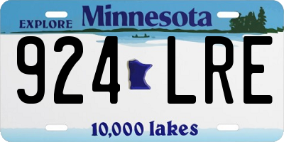 MN license plate 924LRE