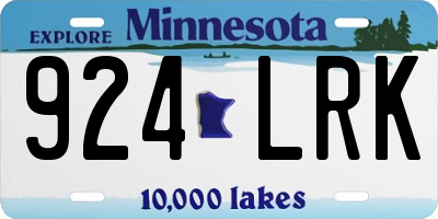 MN license plate 924LRK