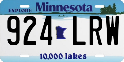 MN license plate 924LRW