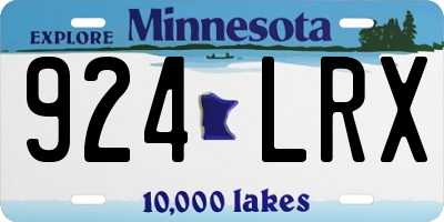 MN license plate 924LRX