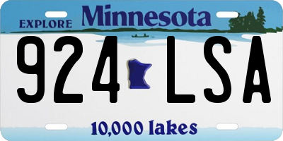 MN license plate 924LSA