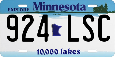 MN license plate 924LSC