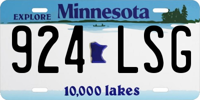 MN license plate 924LSG