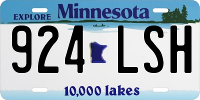 MN license plate 924LSH