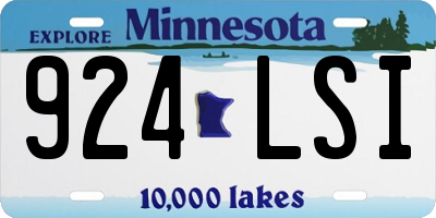 MN license plate 924LSI