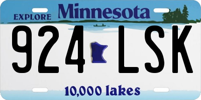 MN license plate 924LSK