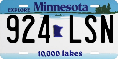MN license plate 924LSN