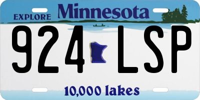 MN license plate 924LSP
