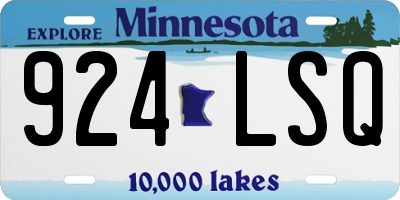 MN license plate 924LSQ