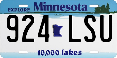 MN license plate 924LSU