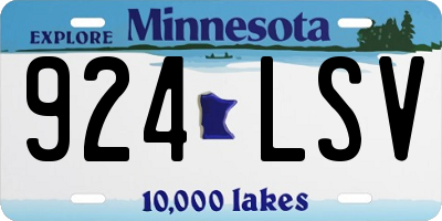 MN license plate 924LSV
