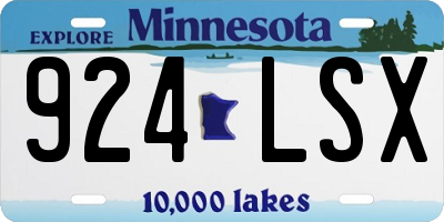 MN license plate 924LSX