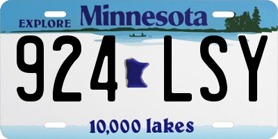 MN license plate 924LSY