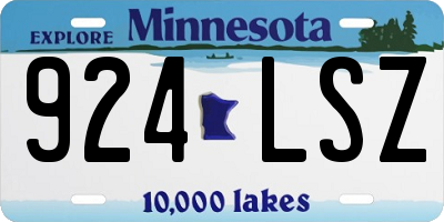 MN license plate 924LSZ