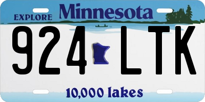 MN license plate 924LTK