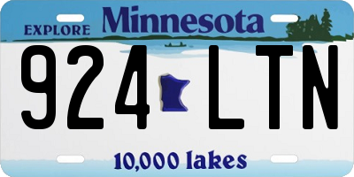 MN license plate 924LTN