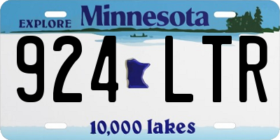 MN license plate 924LTR