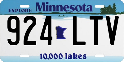 MN license plate 924LTV