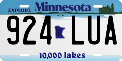 MN license plate 924LUA