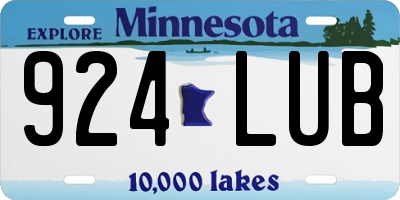 MN license plate 924LUB