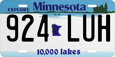 MN license plate 924LUH