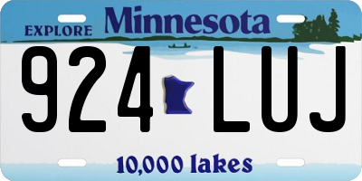 MN license plate 924LUJ