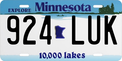 MN license plate 924LUK