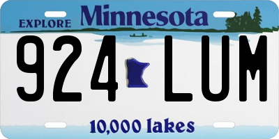 MN license plate 924LUM