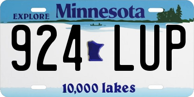 MN license plate 924LUP