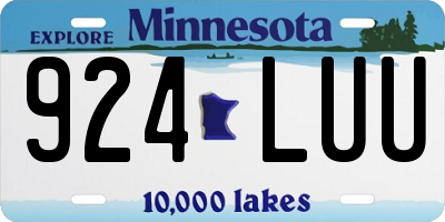 MN license plate 924LUU
