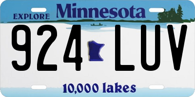 MN license plate 924LUV