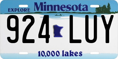 MN license plate 924LUY