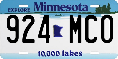 MN license plate 924MCO