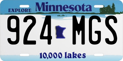 MN license plate 924MGS