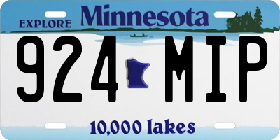 MN license plate 924MIP