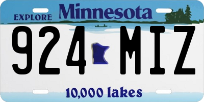 MN license plate 924MIZ