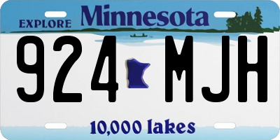 MN license plate 924MJH