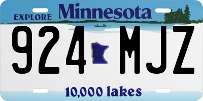 MN license plate 924MJZ