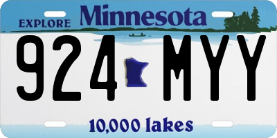 MN license plate 924MYY