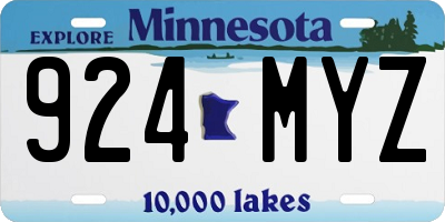 MN license plate 924MYZ