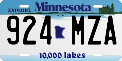 MN license plate 924MZA