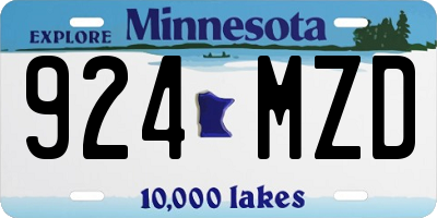MN license plate 924MZD