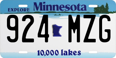 MN license plate 924MZG