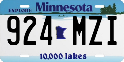 MN license plate 924MZI