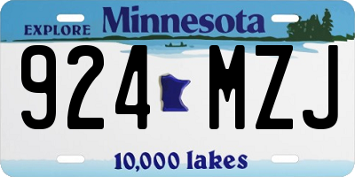MN license plate 924MZJ