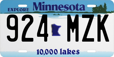 MN license plate 924MZK