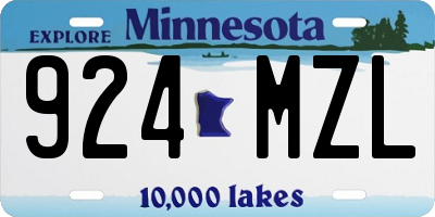 MN license plate 924MZL